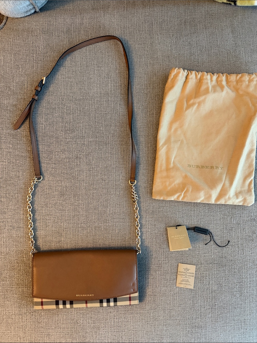 Burberry Horseferry Check Henley Wallet on Chain